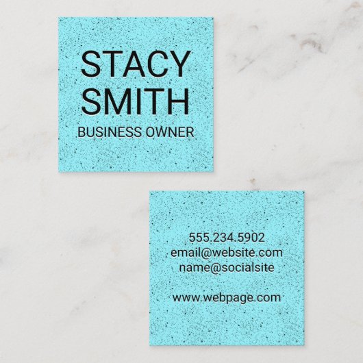 Zwarte Gespikkelde achtergrond Vierkante Visitekaartje (Voorkant / Achterkant)