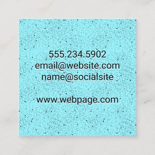 Zwarte Gespikkelde achtergrond Vierkante Visitekaartje (Achterkant)