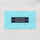 Zwarte gespikkelde blauwe achtergrond visitekaartje (Achterkant)