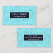 Zwarte gespikkelde blauwe achtergrond visitekaartje (Voorkant / Achterkant)