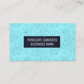 Zwarte gespikkelde blauwe achtergrond visitekaartje (Voorkant)