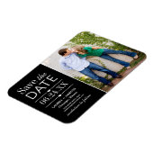 Zwarte Gesplitste Paneel Foto Bewaar de Datum Magneet (Linkerzijde)