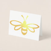 Zwarte gestileerde bijenillustratie folie kaarten (Voorkant)