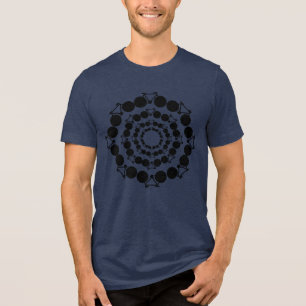 Zwarte gestileerde fietsen Mandala Tri-Blend Shirt