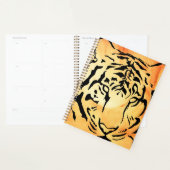 Zwarte gestreepte tijger op vurig Sinaasappel Planner (Display)