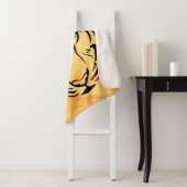 Zwarte gestreepte tijger op vurig Sinaasappel Sherpa Deken (In situ)