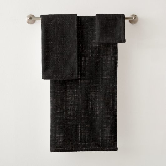 Zwarte gestructureerde effen kleur bad handdoek (Insitu)