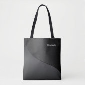 Zwarte getextureerde hoek tote bag (Voorkant)