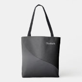 Zwarte getextureerde hoek tote bag (Achterkant)
