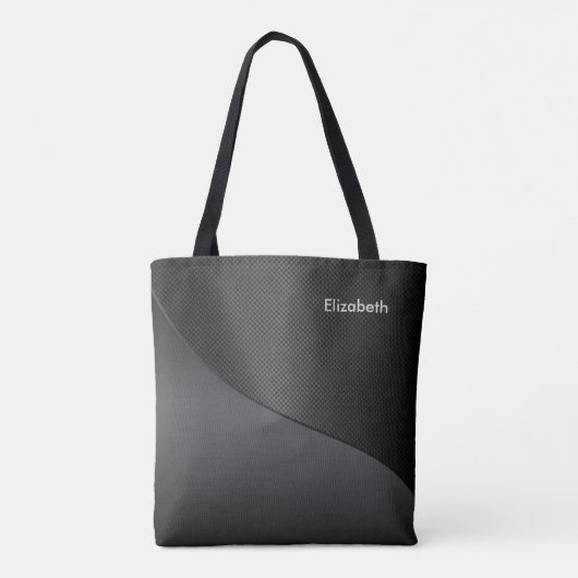 Zwarte getextureerde hoek tote bag (Achterkant)
