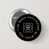 Zwarte gevaccineerde Button | Aangepast personeel (Voorkant /achterkant)