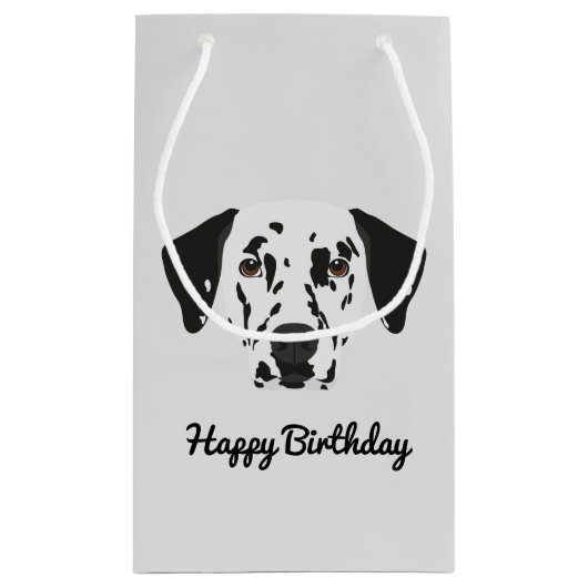 Zwarte gevlekte Dalmatische hond Klein Cadeauzakje (Achterkant)