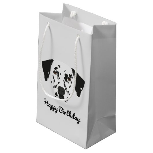 Zwarte gevlekte Dalmatische hond Klein Cadeauzakje (Achterkant Gekanteld)