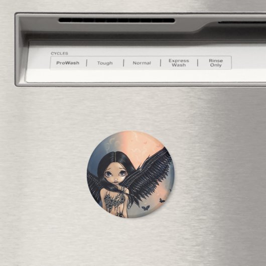 "Zwarte gevleugelde engel" magneet (Insitu (Vaatwasser))