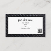 Zwarte gewatteerde relatiegeschenkcertificaat mark visitekaartje (Achterkant)