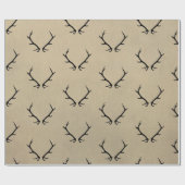 Zwarte geweien op steenachtergrond cadeaupapier (Vlak)