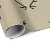 Zwarte geweien op steenachtergrond cadeaupapier (Rol Hoek)