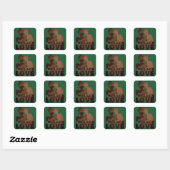 ZWARTE GEZIN VIERKANTE STICKER (Vel)
