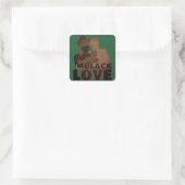 ZWARTE GEZIN VIERKANTE STICKER (Tas)