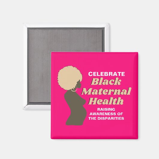 ZWARTE GEZONDHEID VAN MOEDERS MAGNEET (Voorkant / Achterkant)