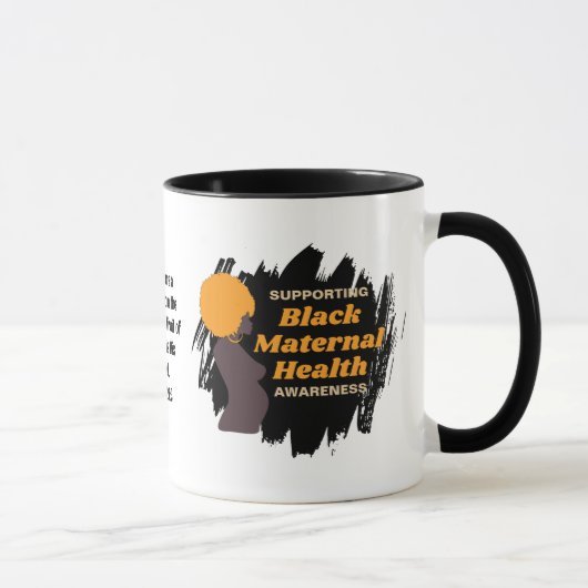 ZWARTE GEZONDHEID VAN MOEDERS Ondersteunend bewust Mok (Rechts)