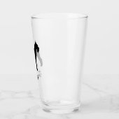 Zwarte Giant Schnauzer Silhouette Custom Hondenlie Glas (Links)