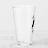 Zwarte Giant Schnauzer Silhouette Custom Hondenlie Glas (Rechts)