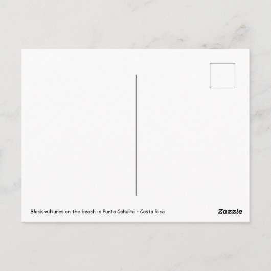 Zwarte gieren in Punta Cahuita - Costa Rica Briefkaart (Achterkant)