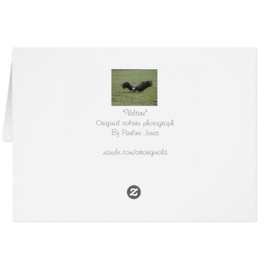 zwarte giervogel met prooifotokaart (Achterkant Horizontaal)