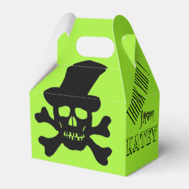 Zwarte Gif Schedel en Gekruiste Botten Favor Dozen Bedankdoosjes