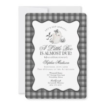 Zwarte Gingham Chic Geest Little Boo Baby Shower