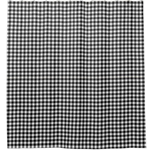 zwarte gingham douchegordijn (Voorkant)