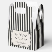 Zwarte Gingham Geest Halloween Bedankdoosjes (Geopend)