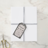 Zwarte Gingham Geest Halloween Cadeaulabel (Met Touw)