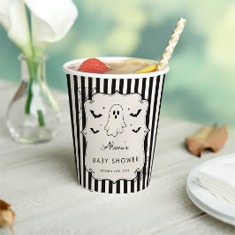Zwarte Gingham Geest Halloween Papieren Bekers