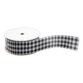 Zwarte Gingham Grosgrain Ribbon Grosgrain Lint (Spoel)