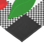 zwarte gingham Hartvormige Kers rockabilly Tafelkleed (Gekanteld)