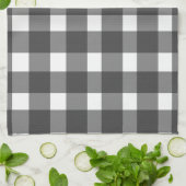 Zwarte Gingham Keukenhanddoek (Gevouwen)
