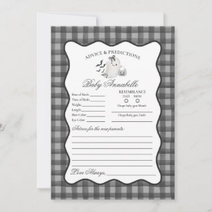 Zwarte Gingham Lieve Geest Advies voor Babykaart Kaart