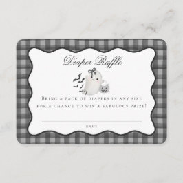 Zwarte Gingham Lieve Geest Luierraffle Inzet Informatiekaartje