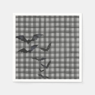 Zwarte Gingham Little Boo Geest Verjaardagsdessert Servet