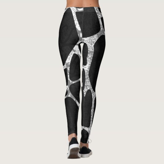 Zwarte girafdruk leggings (Achterkant)