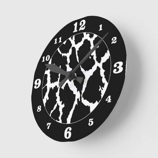 Zwarte Giraffe Dierenafdrukken Ronde Klok (Hoek)