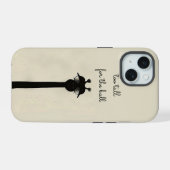 Zwarte Giraffe iPhone 15 Case (Achterkant horizontaal)