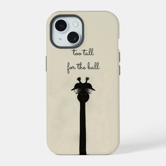 Zwarte Giraffe iPhone 15 Case (Achterkant)