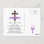 Zwarte Girl First Heilige Communie Briefkaart (Achterkant)