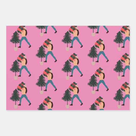 Zwarte-Girl Wrapping Paper Flat Sheet Set van 3 (Voorkant 2)