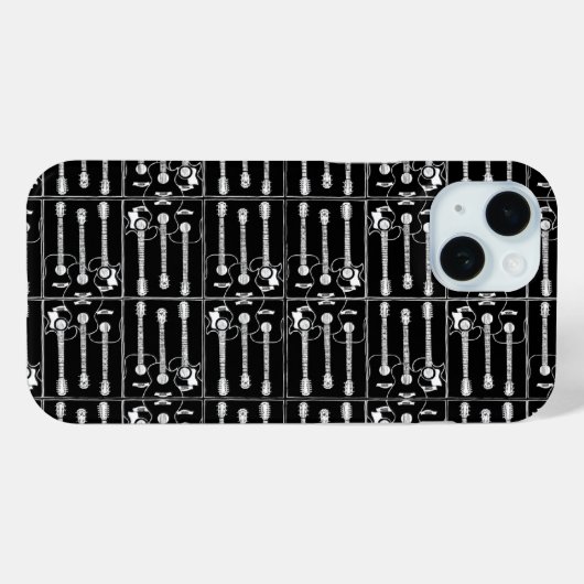 zwarte gitaar Case-Mate iPhone case (Achterkant (horizontaal))