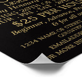 Zwarte gitaar, gitaarlessen Adverteren Poster (Hoek)