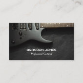 Zwarte gitaar, gitarist, professionele muzikant visitekaartje (Voorkant)